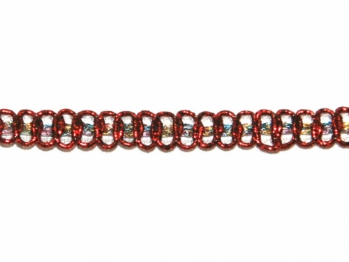 Essential Trimmings Fine Metallic Braid Trim Red