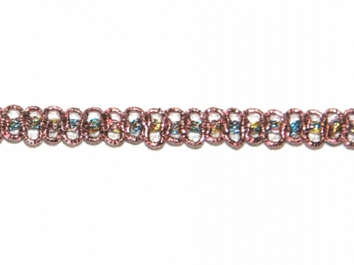 Essential Trimmings Fine Metallic Braid Trim Pink