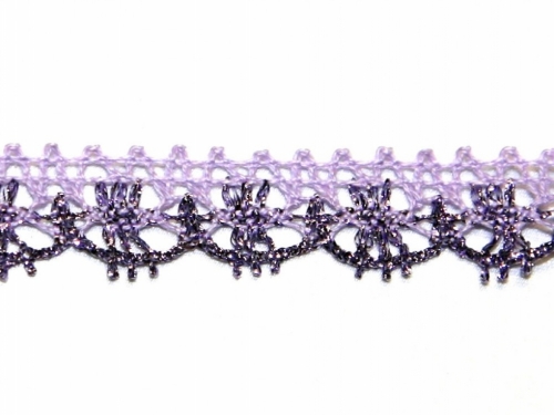 Essential Trimmings Metallic Lace Trim Lilac