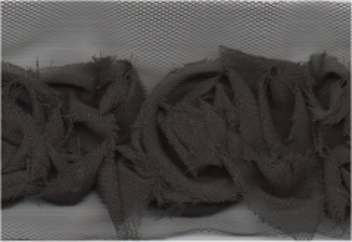 Essential Trimmings Chiffon Rose Trim Black