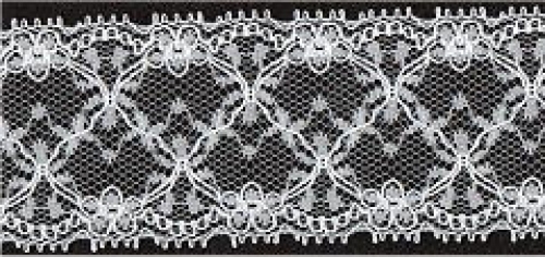 Essential Trimmings Corded Nylon Lace Trim White