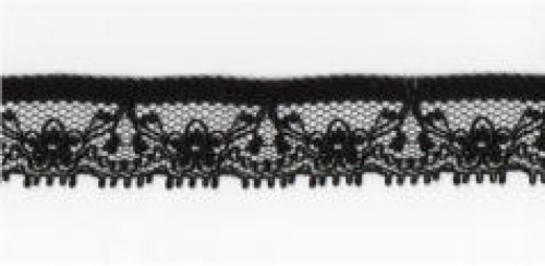 Essential Trimmings Nylon Corded Lace Trim Black
