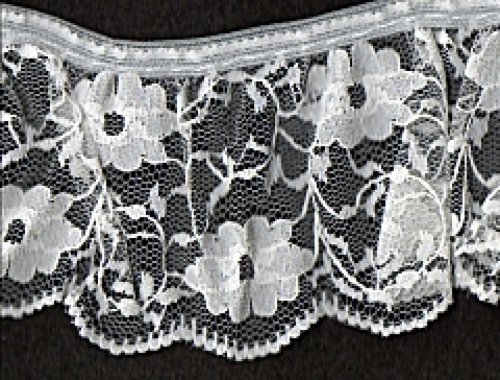 Essential Trimmings Frilled Nylon Lace Trim (Value Roll) Cream