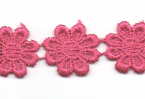 Essential Trimmings Guipure Lace Trim Cerise Pink