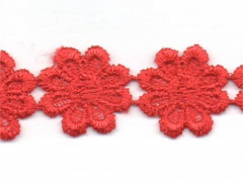 Essential Trimmings Guipure Lace Trim Red