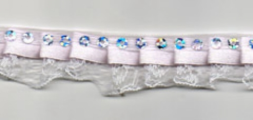 Essential Trimmings Sequin Bonnet Lace (Value Roll) Pink