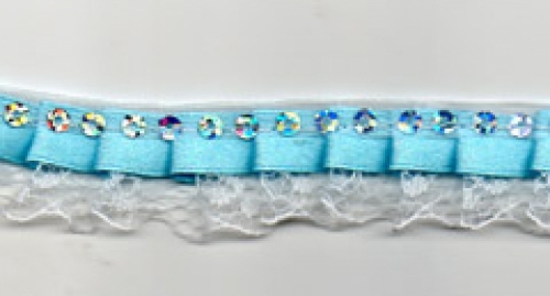 Essential Trimmings Sequin Bonnet Lace (Value Roll) Turquoise