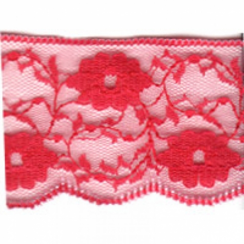 Essential Trimmings Floral Nylon Lace Trim (Value Roll) Red