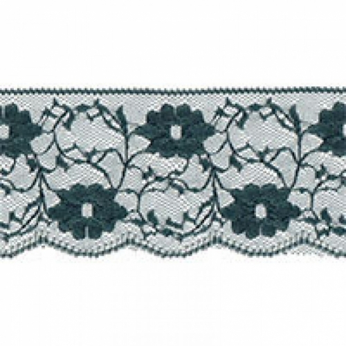 Essential Trimmings Floral Nylon Lace Trim (Value Roll) Petrol Blue