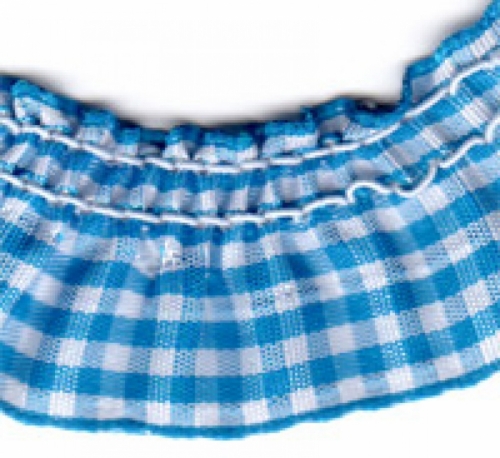 Essential Trimmings Frilled Gingham Ribbon Trim (Value Roll) Dark Blue