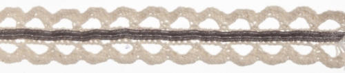 Essential Trimmings Cotton Lace Trim Silver