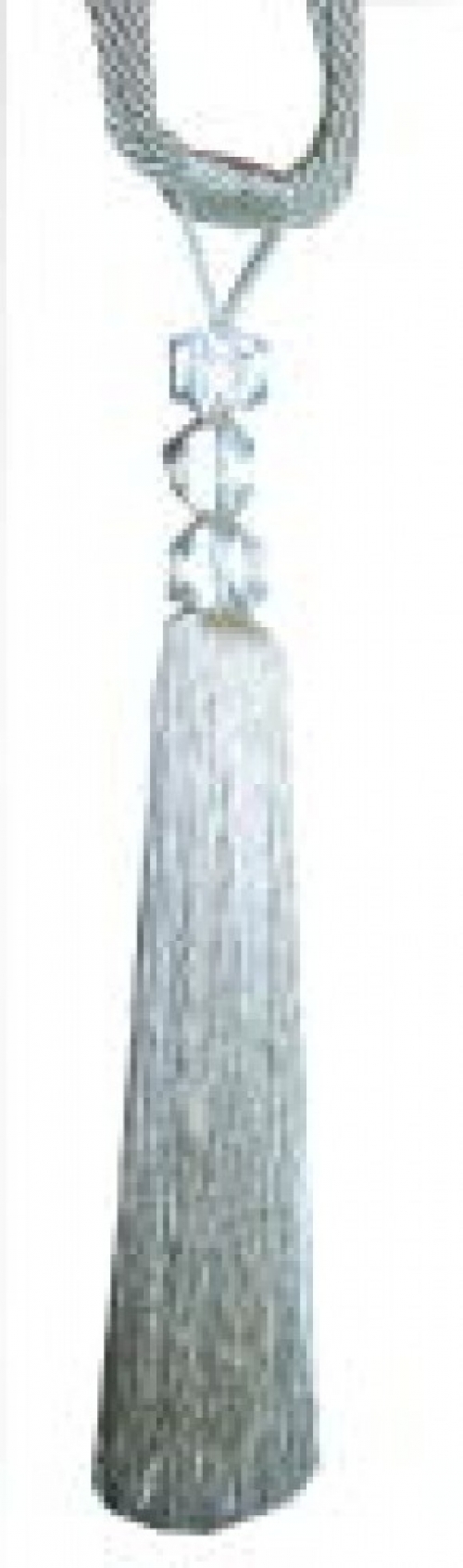 Essential Trimmings Beaded Curtain Tie Backs White