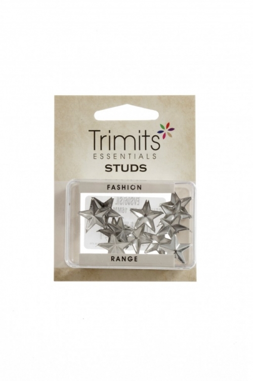 Trimits Star Clip On Metal Studs (Value Pack of 5) Silver