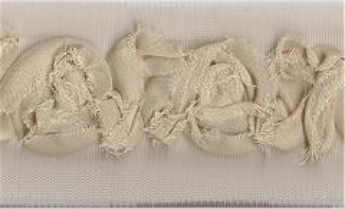Chiffon Flowers Trim Beige