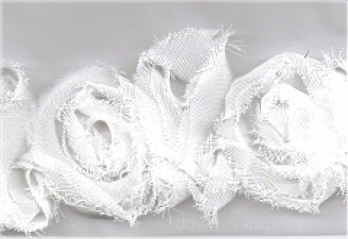 Chiffon Flowers Trim White