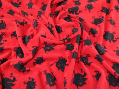 Deadstock Polar Fleece Fabric Dark Red