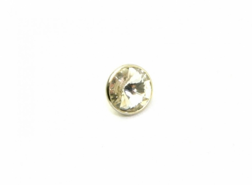 Glass Diamante Buttons Silver