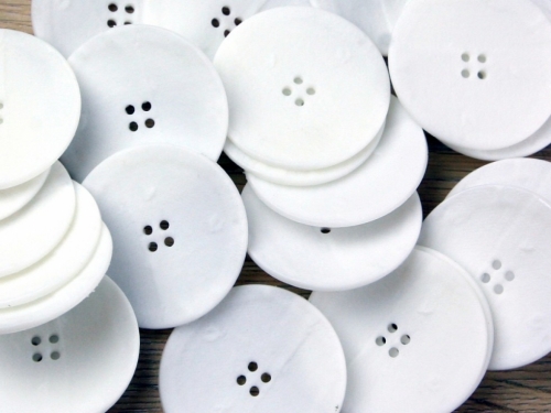 Trimits Round Canvas Buttons White