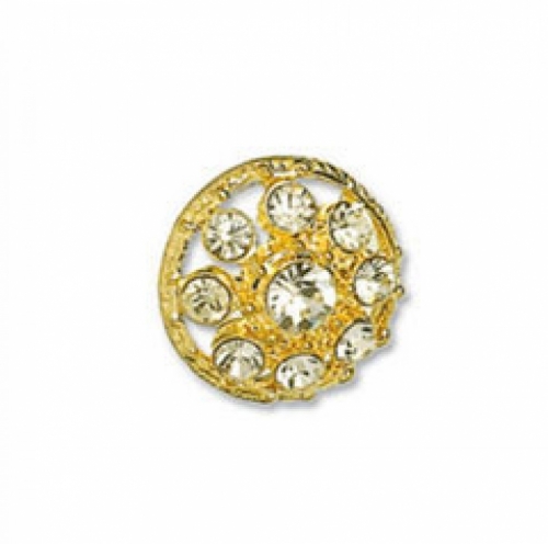 Trimits Round Diamante Buttons Gold