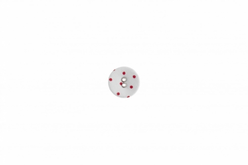 Trimits Spot Fabric Covered Buttons White & Red