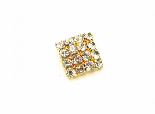 Glass Diamante Buttons Gold
