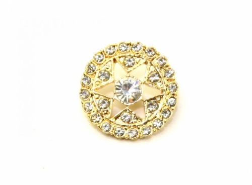 Glass Diamante Buttons Gold