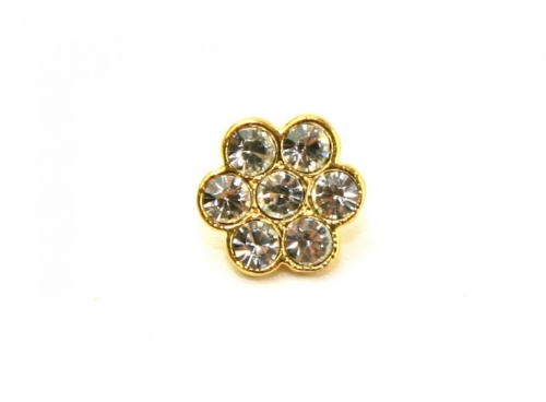 Glass Diamante Buttons Gold