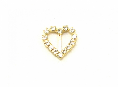 Diamante Heart Buckle Gold