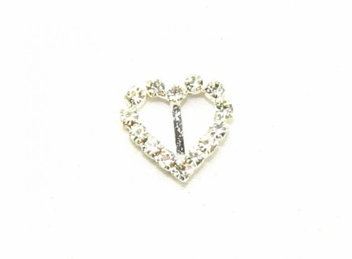 Diamante Heart Buckle Silver