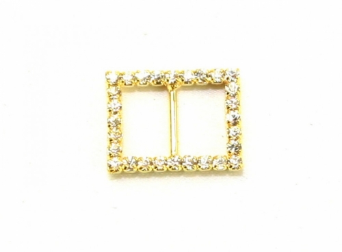 Diamante Rectangle Buckle Gold