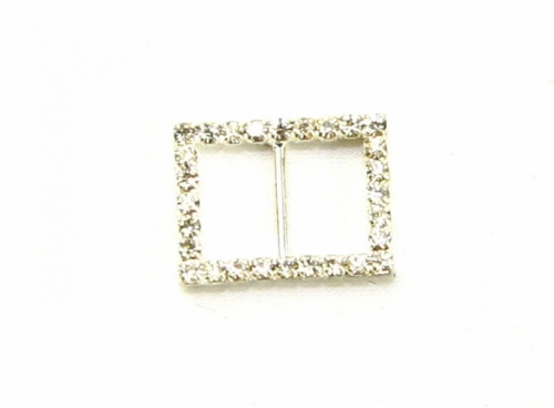 Diamante Rectangle Buckle Silver