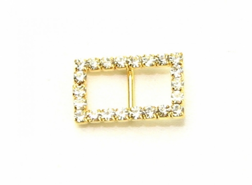 Diamante Rectangle Buckle Gold