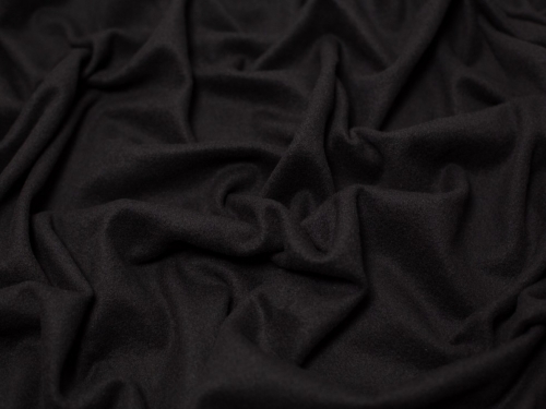 Minerva Core Range Luxury Cashmere Wool Coating Fabric Black
