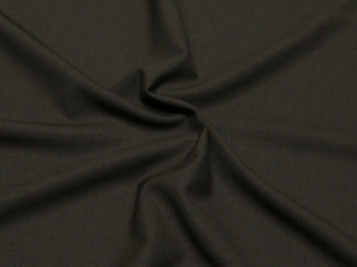 Deadstock Panama Wool Stretch Woven Suiting Fabric Dark Brown