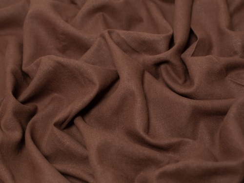 Minerva Core Range 100% Linen Slub Fabric Chocolate Brown