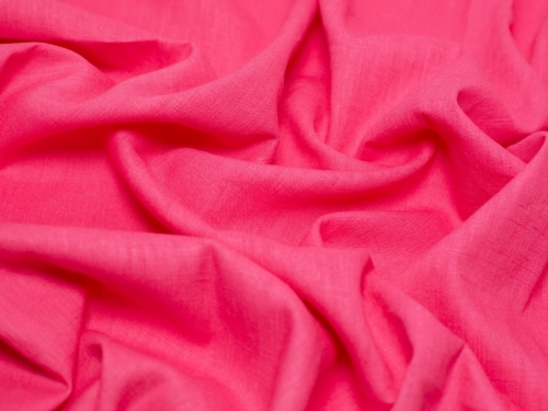Minerva Core Range 100% Linen Slub Fabric Bright Pink