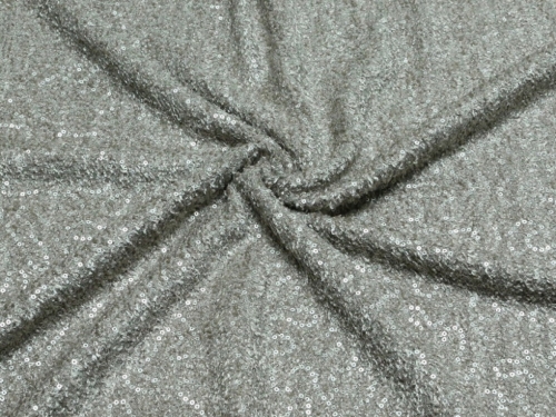 Deadstock Sequin Tweed Coating Fabric Silver
