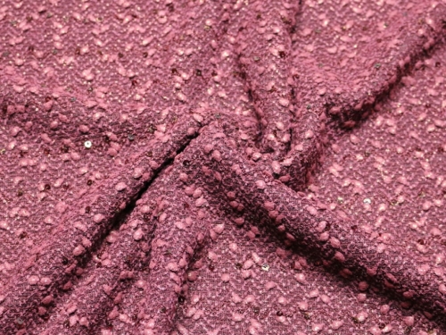 Deadstock Sequin Textured Stretch Knit Fabric Pink