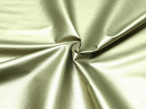 Deadstock Metallic Faux Leather Fabric Gold