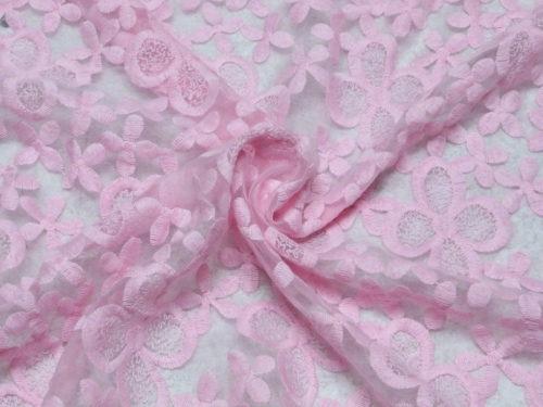 Deadstock Guipure Lace Fabric Pink