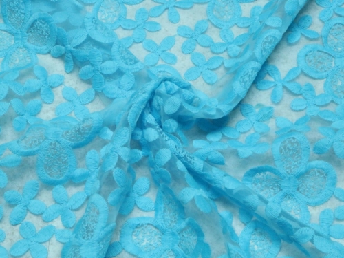 Deadstock Guipure Lace Fabric Turquoise