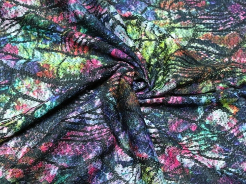 Deadstock Slub Sweater Knit Stretch Fabric Pink Multi