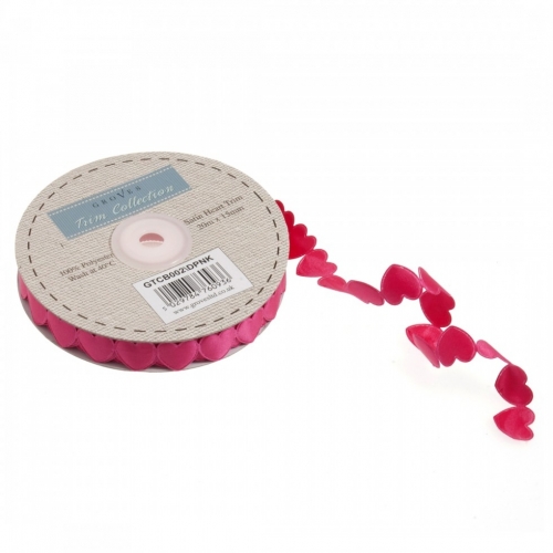 Satin Heart Trim Dark Pink