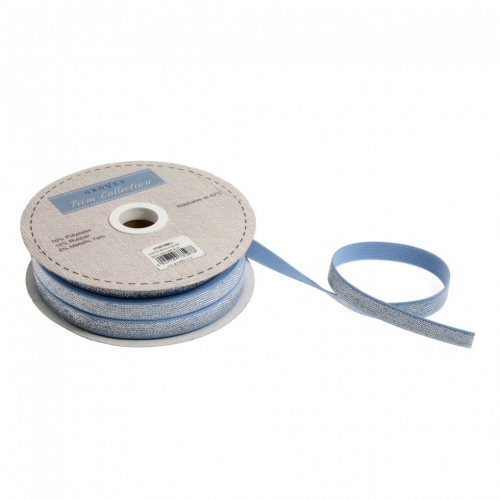 Silver Metallic Elastic Baby Blue