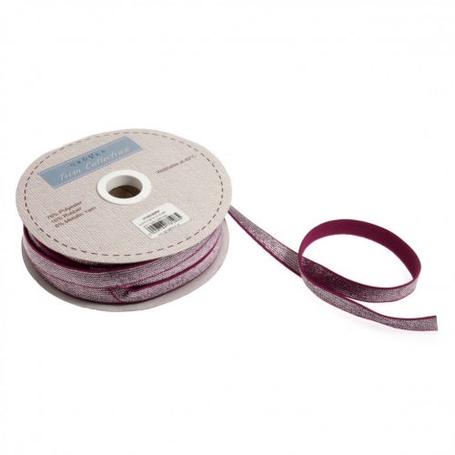 Silver Metallic Elastic Dark Pink