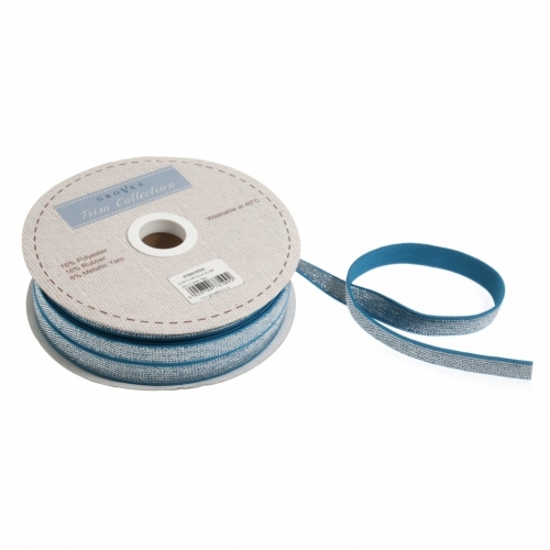 Silver Metallic Elastic Teal