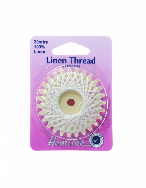Hemline Waxed Linen Thread White