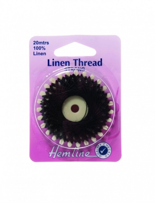 Hemline Waxed Linen Thread Black