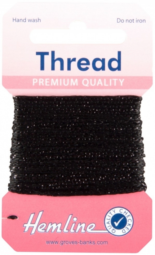 Hemline Glitter Thread Black