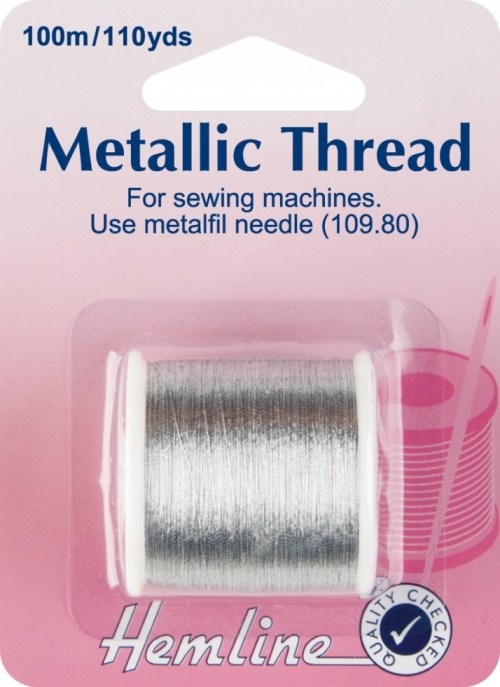 Hemline Metallic Sewing Thread Silver